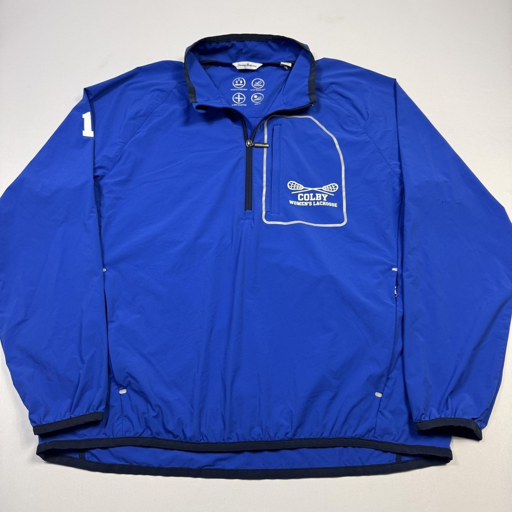 Tommy‎ Bahama Colby Lacrosse Jacket Womens XL Blue NCAA Quarter Zip Pullover
